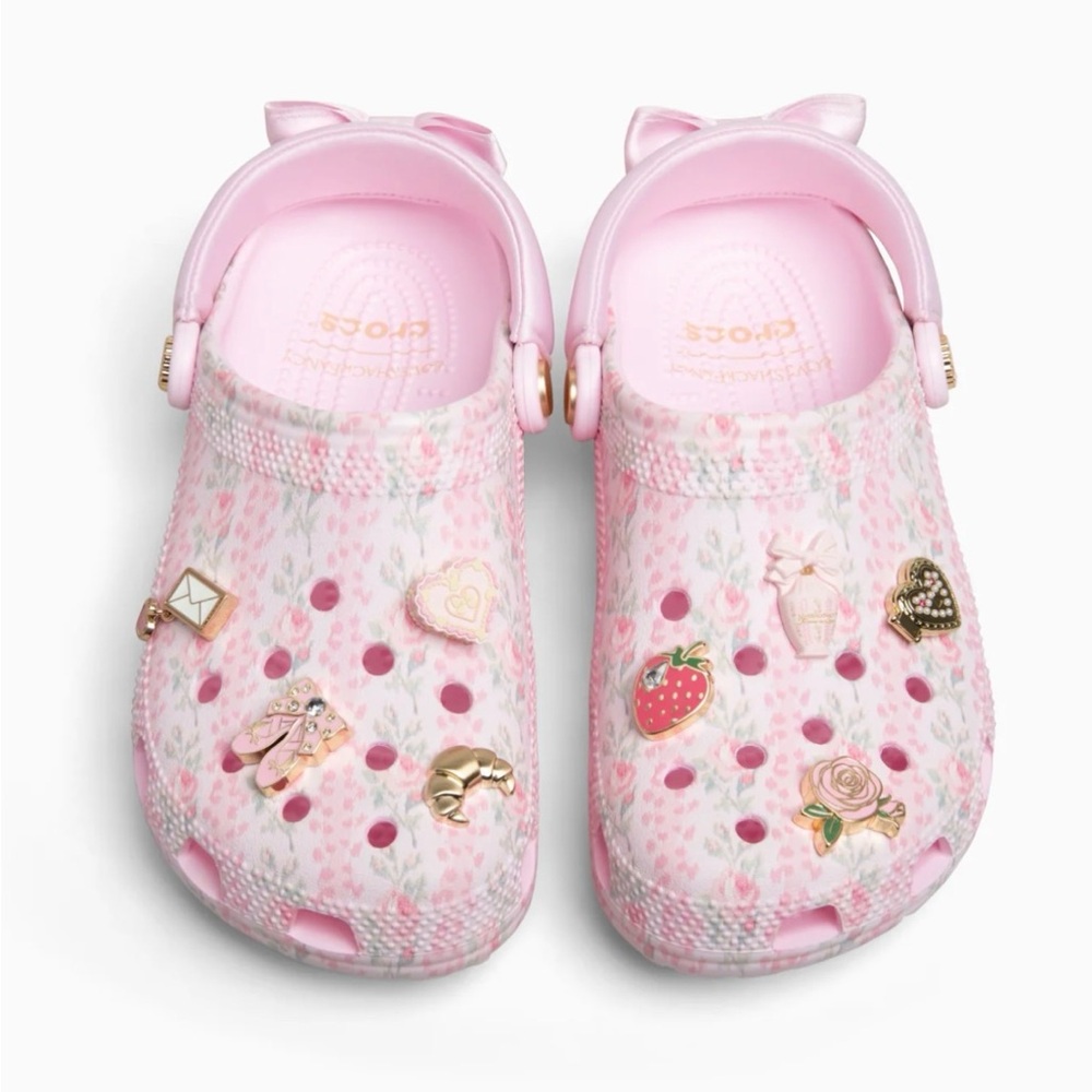 Brand New In Box Crocs Womens Classic Love Shack Fancy Pink Floral Clog w Charms - Picture 7 of 7